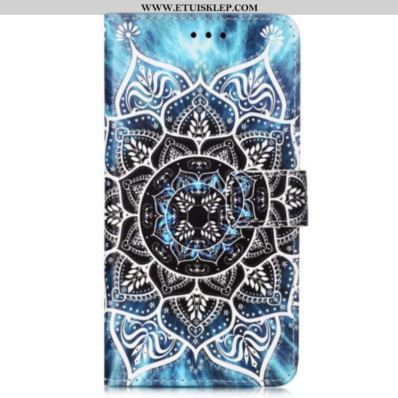 Skórzany Futerał do Samsung Galaxy A54 5G z Łańcuch Paskowata Mandala